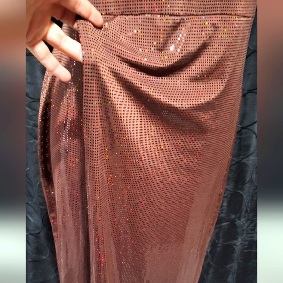 NWT Pretty little things Chocolate spaghetti strap evening dress - Picture 5 of 10